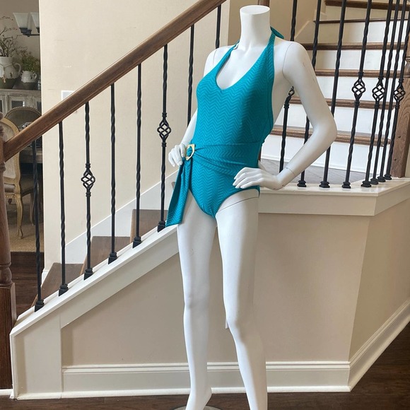 NWT TRINA TURK Empire Halter One Piece Swimsuit, L0544 - Picture 2 of 12